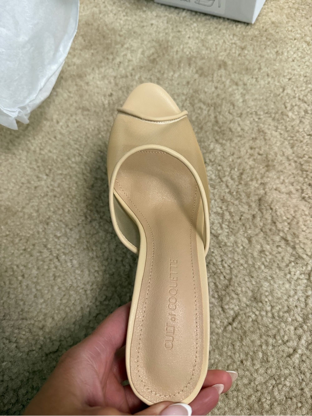 FORD NUDE MESH OPEN TOE MULES - Picture 8 of 11